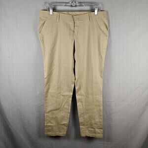 Dickies Pants Womens 12 Petite Beige Twill Straight Leg Work Uniform Khakis